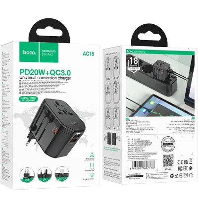 Hoco AC15 Walker 3-Port PD20W Universal Conversion Charger