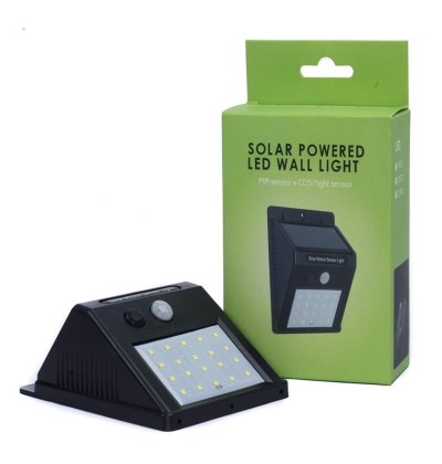 Solar Powered LED Wall Light, Motion PIR Sensor, and CDS Night Sensor
