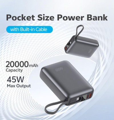 QCY PB20A 45W PD Fast Charge Power Bank - 20000mAh